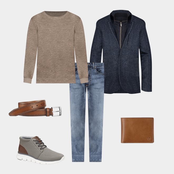 3rd bundle featuring 5 items which compliment Amherst Lug Knit Chukka Boot