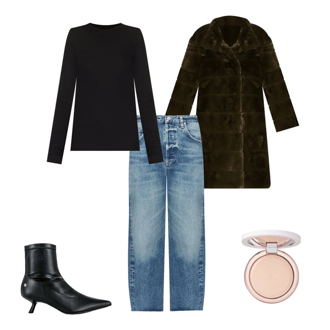 3rd bundle featuring 4 items which compliment Faux Fur Long Coat