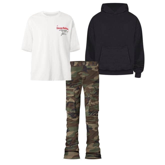 X516 Cargo Skinny Flare Denim - Camo | mnml | shop now