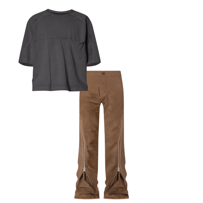 D519 Zipper Flare Denim - Brown | mnml | shop now