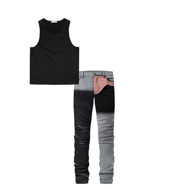 X596 Patched Skinny Denim - Multi | mnml | shop now