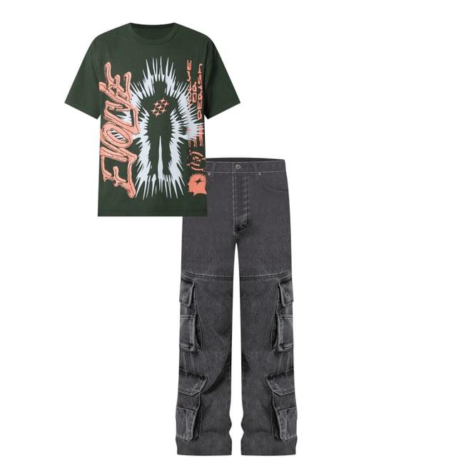 5th bundle featuring 1 items which compliment Ultra Baggy Skate Cargo Denim - Washed Black