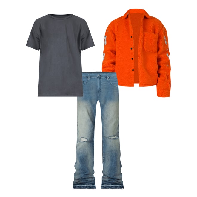 Jewel Sherpa Jacket - Orange | mnml | shop now