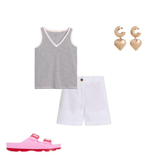 4th bundle featuring 3 items which compliment Regular V-Neck Slub Vest-Navy, Ivory Stripe