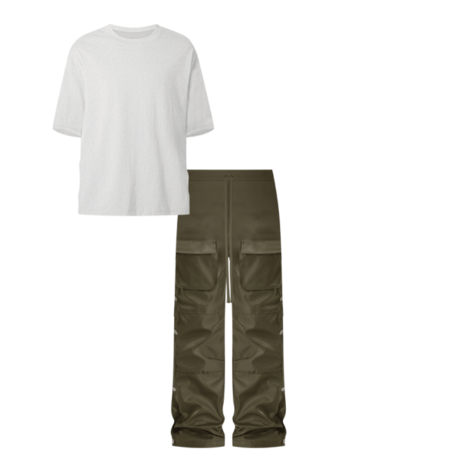 【in a row】[UNISEX] Bio Snap Cargo Pants 61ySbd9FVgL.jpg