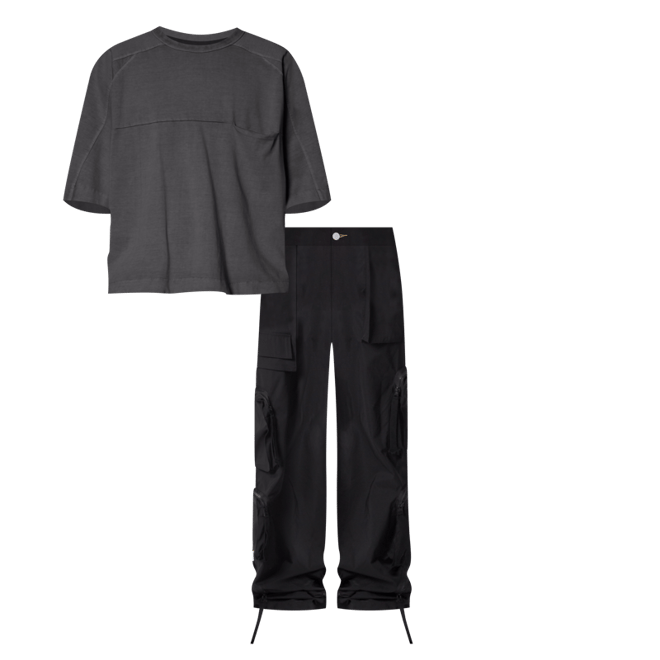 Multi Pocket Drawcord Pants - Black | mnml | shop now