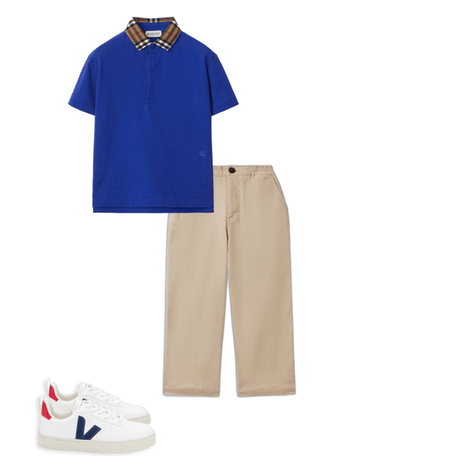 Burberry shops Kids Polo Shirt and Sneakers Bundle