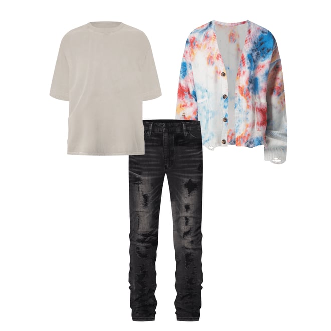Tie Dye Cardigan Sweater - Multi | mnml | shop now
