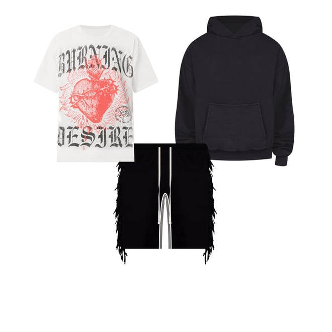 Fringe Velour Sweatshorts - Black | mnml | shop now