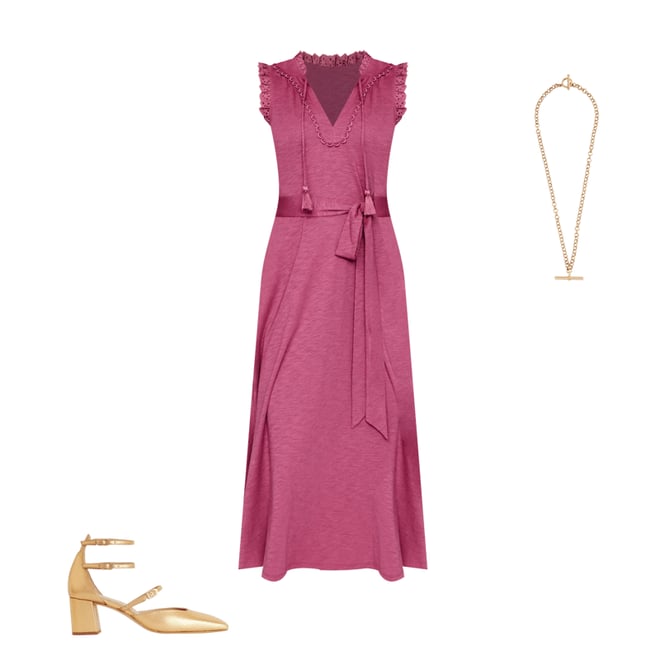 2nd bundle featuring 2 items which compliment Aria Broderie Trim Midi Dress-Plum Purple