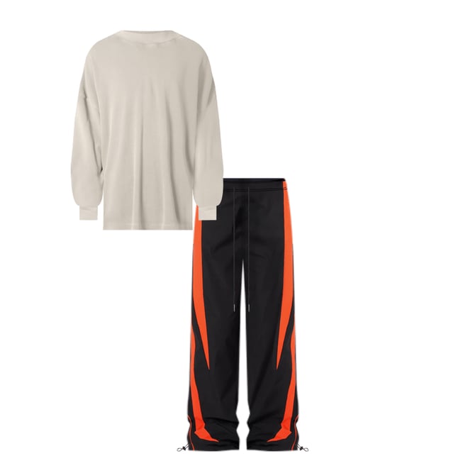 Striped Track Pants Black Orange mnml shop now