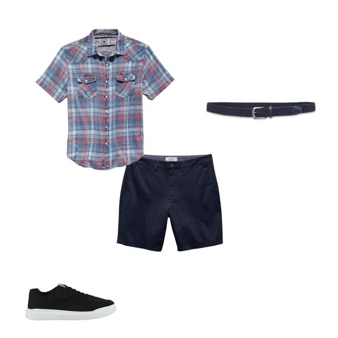 1st bundle featuring 3 items which compliment  Winchester Vintage Washed Western Shirt - Red/Navy/White