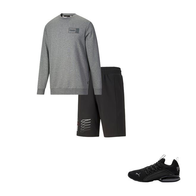 PUMA Men's Classics T7 Logo Crew Sweatshirt French Terry, F Black, S :  : Clothing, Shoes & Accessories