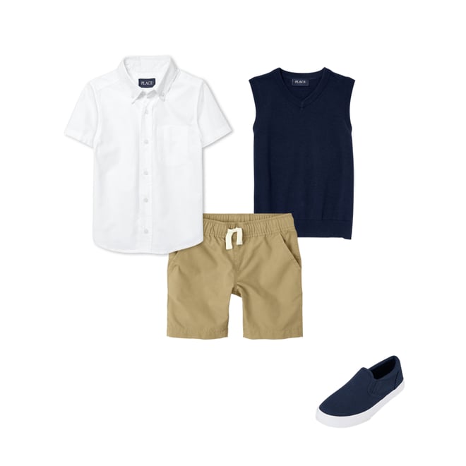 Boys Uniform Short Sleeve Oxford Button Down Shirt