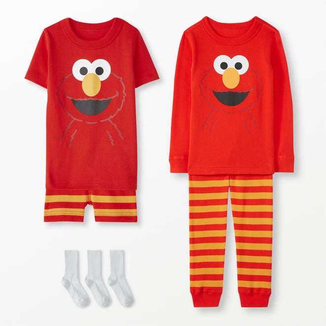 Toddler Girl Sesame Street Elmo Christmas Top & Bottoms Pajama Set