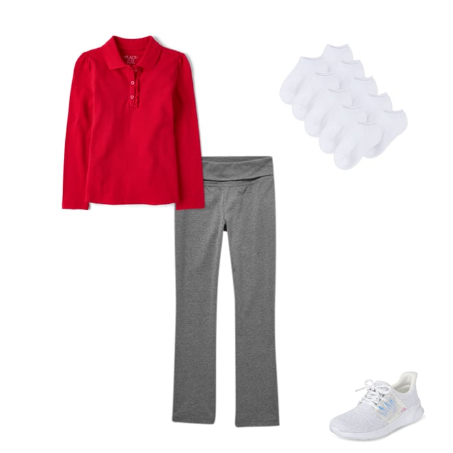 9th bundle featuring 3 items which compliment Girls Uniform Ruffle Pique Polo