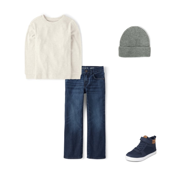9th bundle featuring 3 items which compliment Boys Contrast Cuff High Top Sneakers