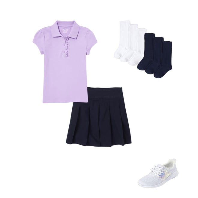 Girls Uniform Twill Woven Pleated Skort