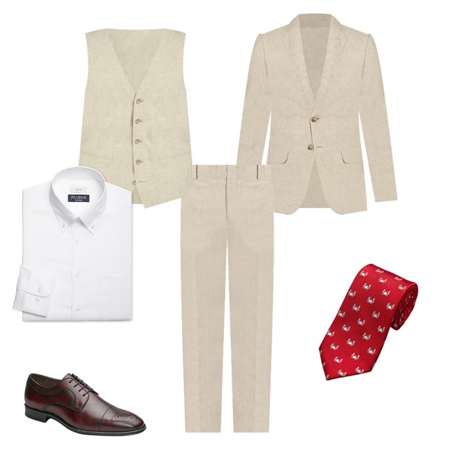 Jos. A. Bank Slim Fit Linen Blend Suit Separates Pants - Memorial