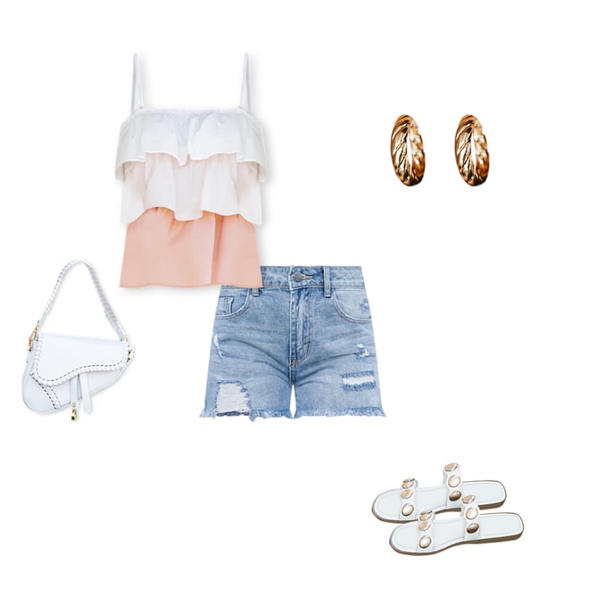 Jean shorts cheap polyvore