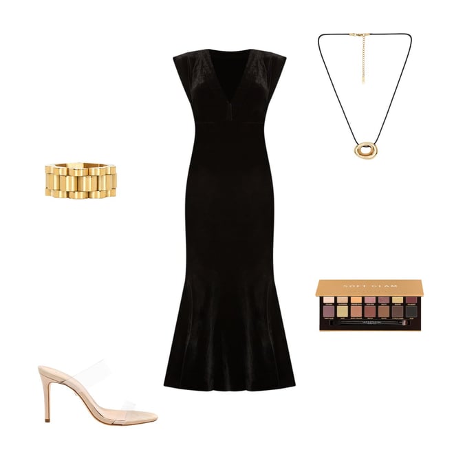 【Norma Kamali】Vネック maxiガウン Norma Kamali Long Sleeve Deep V Neck Center Front Slit Gown