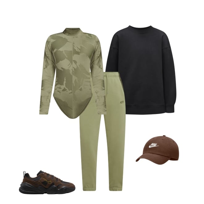 Olive green outlet nike outfit womens