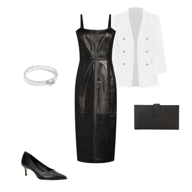 Antonio Melani Kim Sheath Leather Dress