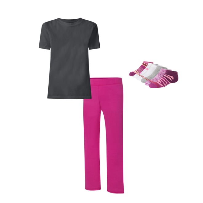 Hanes EcoSmart Girls Fleece Sweatpants Open Leg