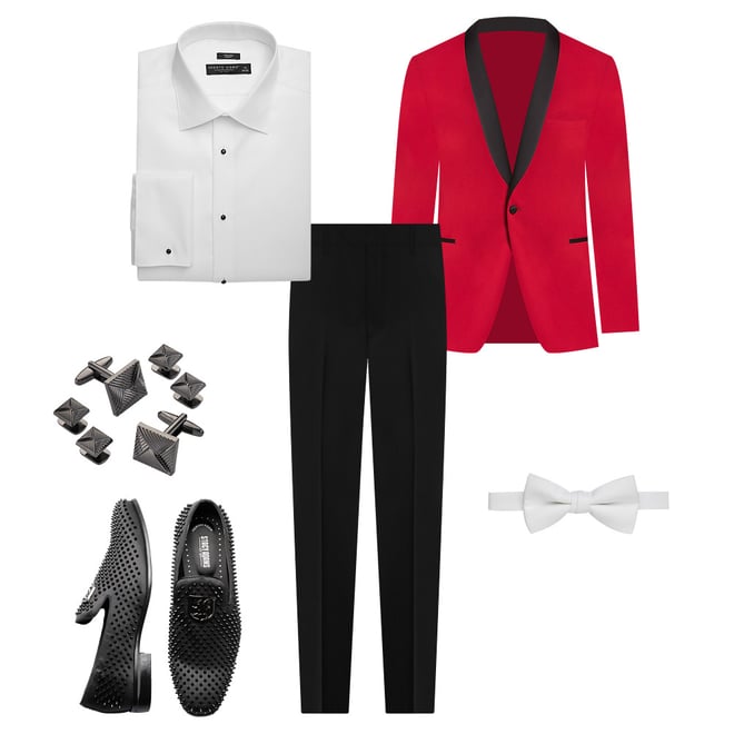 Egara Slim Fit Shawl Lapel Dinner Jacket, Red - Men's Suits