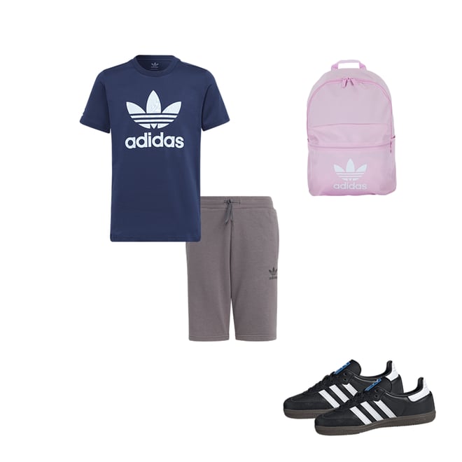 adidas Originals Older Boys 3 Stripe Shorts Grey Life Style