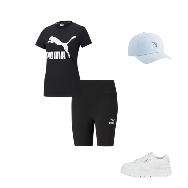 Camiseta Puma Classics Fitted Negra Mujer