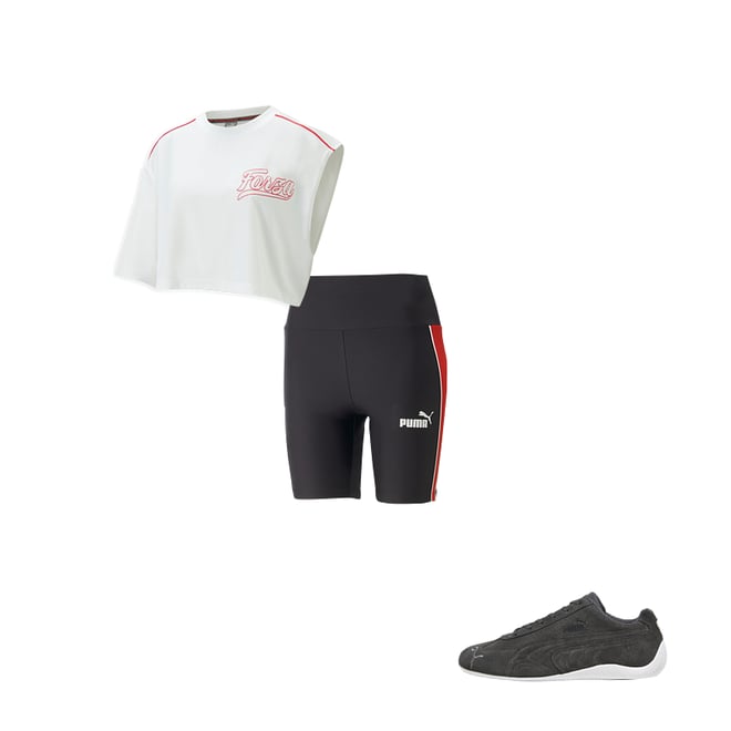 Puma biker best sale shorts set