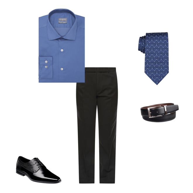 Van Heusen Mens Slim Fit Flex Collar Check Dress Shirt Long Sleeve Blue XS  13.5