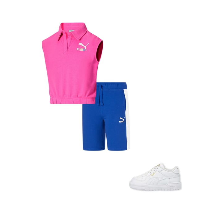  PUMA Kids Girls Classics T7 Athletic Tops Casual Pockets - Pink  - Size S: Clothing, Shoes & Jewelry