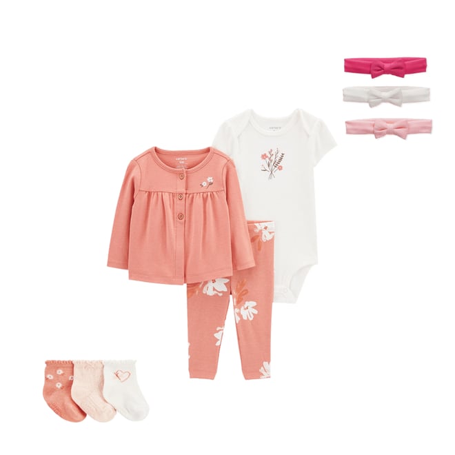 Baby Girl Carter's 3-Piece Heart Vest, Bodysuit & Leggings Set, Girl's, Size:  6 Months, Pink - Yahoo Shopping