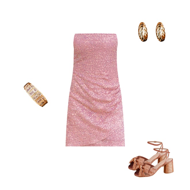 Just Ask Me Pink Sequin Fringe Tank Mini Dress