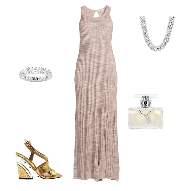 Ted baker white and hotsell gold dress