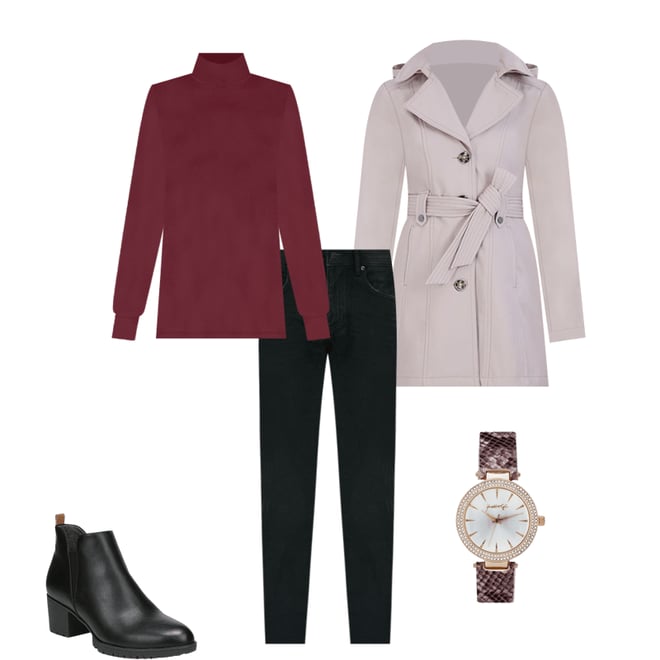 Womens Sebby Collection Hooded Trench Coat