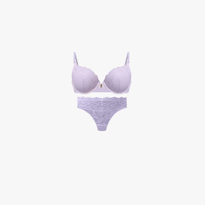 Cherie Mariposa Purple padded pushup front closing bra