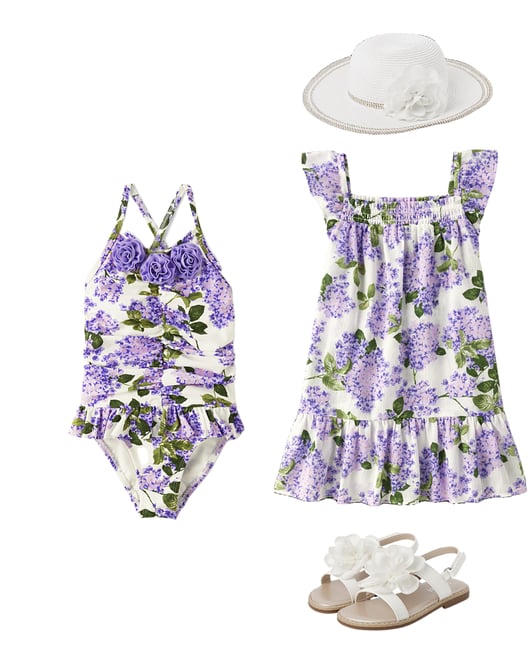 5th bundle featuring 3 items which compliment Girls Floral Sun Hat