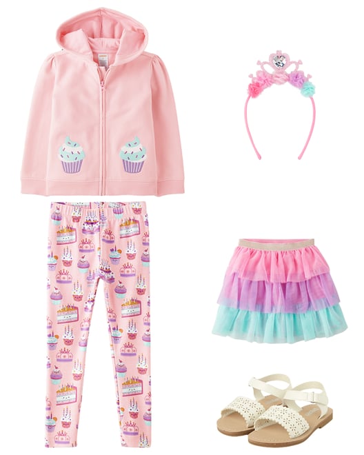 1st bundle featuring 4 items which compliment Girls Colorblock Tiered Tutu Skirt