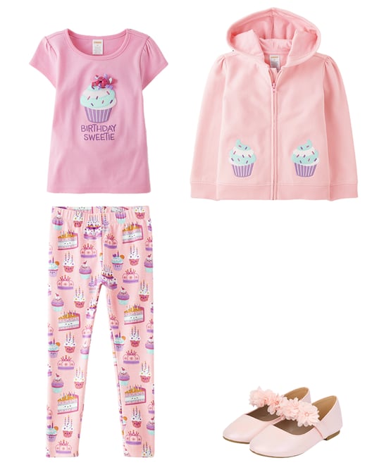 2nd bundle featuring 3 items which compliment Girls Embroidered Cupcake Top