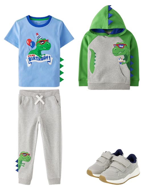 2nd bundle featuring 3 items which compliment Boys Embroidered Dino Fleece Hoodie