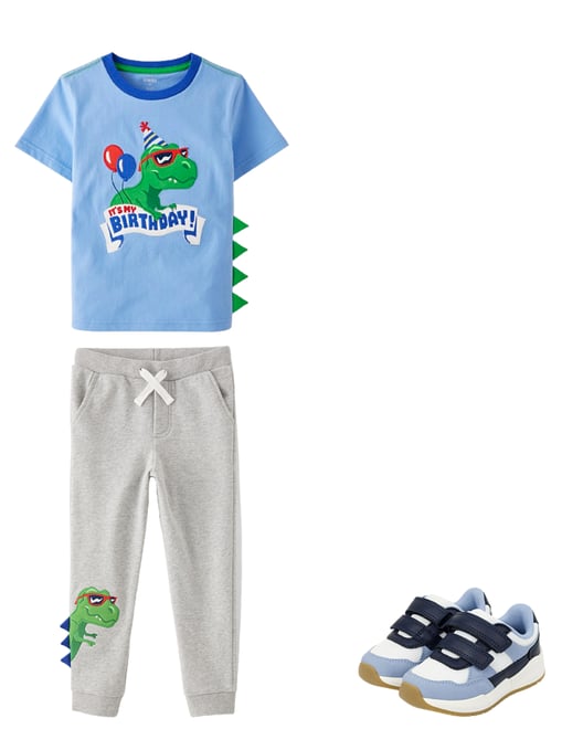 3rd bundle featuring 2 items which compliment Boys Embroidered Dino Fleece Jogger Pants