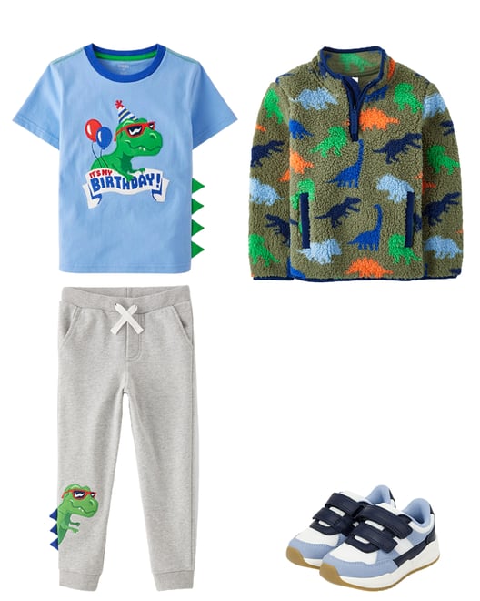 1st bundle featuring 3 items which compliment Boys Dino Sherpa Half Zip Pullover
