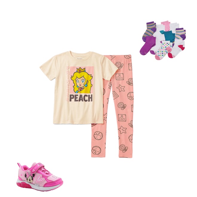 Little Big Girls 2 pc. Princess Peach Legging Set Color Peach