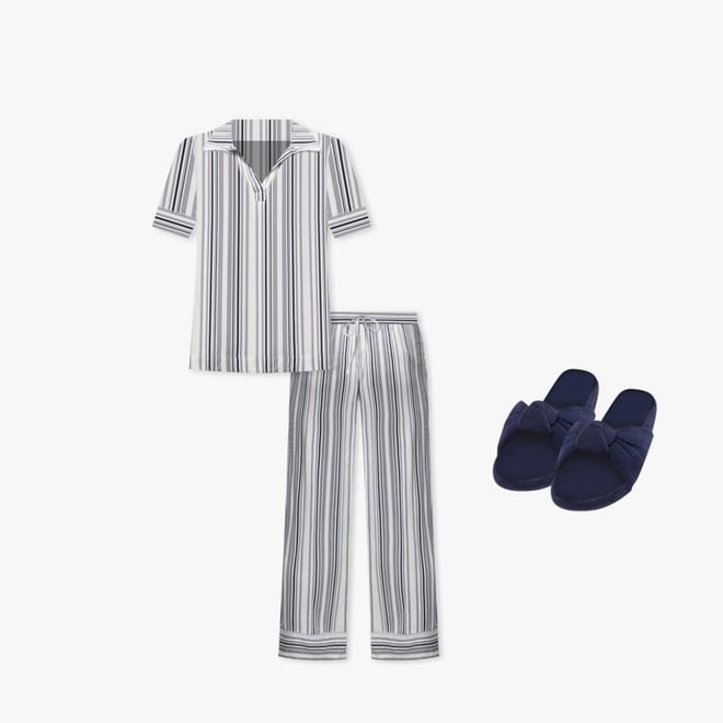 Soma Cool Nights Banded Slim-Bottom Pajama Pants, BELOVED SPOT QUIET GRAY,  Size XL