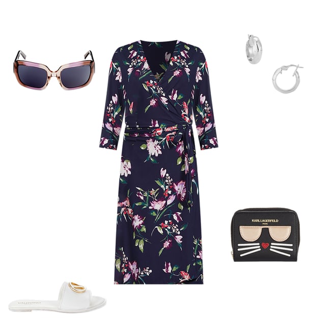 Karl lagerfeld on sale floral wrap dress