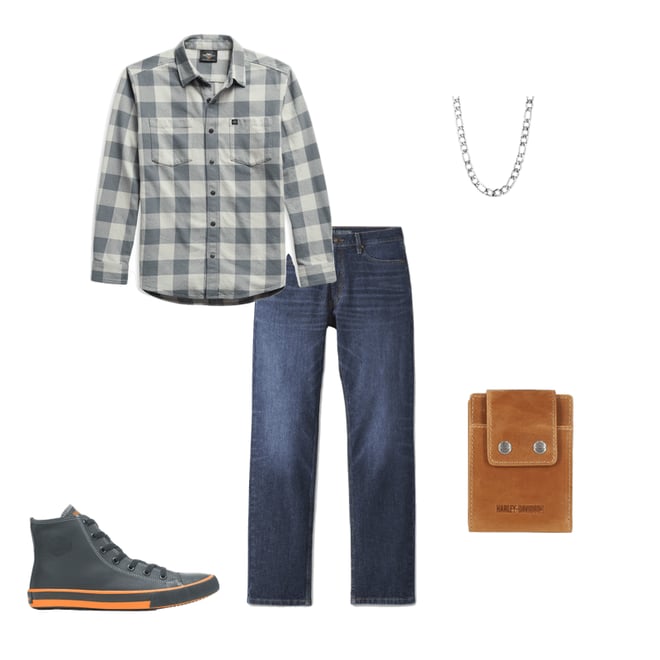 Men's #1 Logo Plaid Shirt | Harley-Davidson USA Men's #1 Logo Plaid Shirt | Harley-Davidson USA