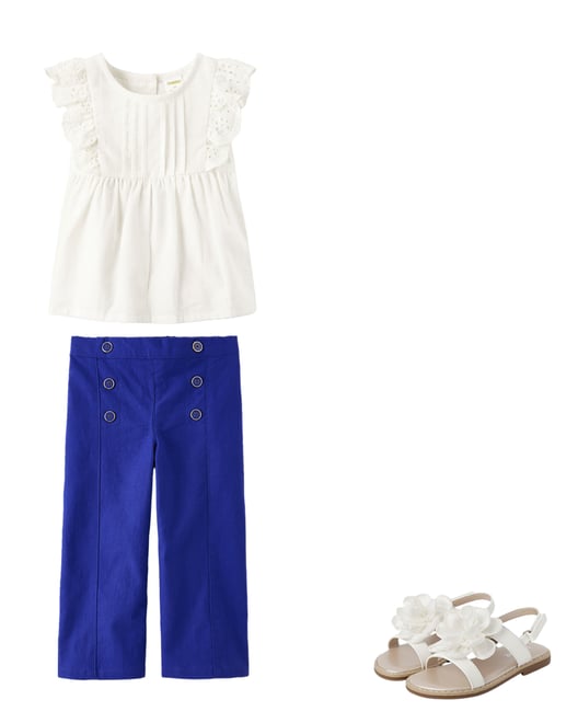 3rd bundle featuring 2 items which compliment Girls Linen-Blend Cropped Wide Leg Pants